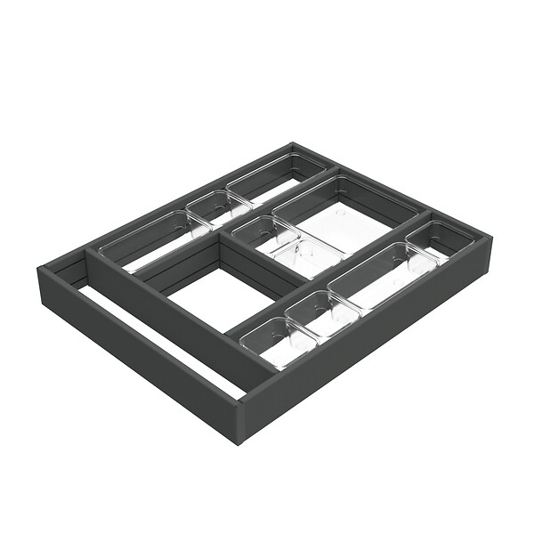 EMUCA - Organisateur de tiroirs Alumount 450x500, Aluminium, Gris antracite - large