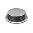 EMUCA - Multiconnecteur Vertikal Push 60, diamètre 60 mm, 3 prises de type Schuko, 1 USB de type A, 1 USB de type C, Acier et plastique, Acier inoxydable - vignette