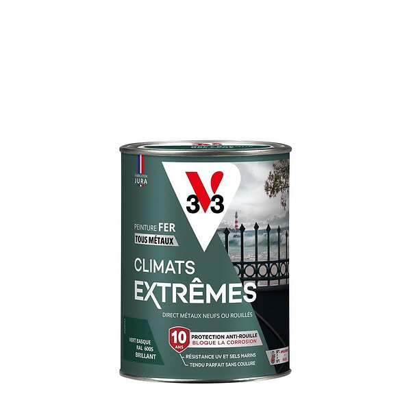 V33 PEINTURE - Peinture fer Climats Extrêmes Brill Vert basque 0.25l - large