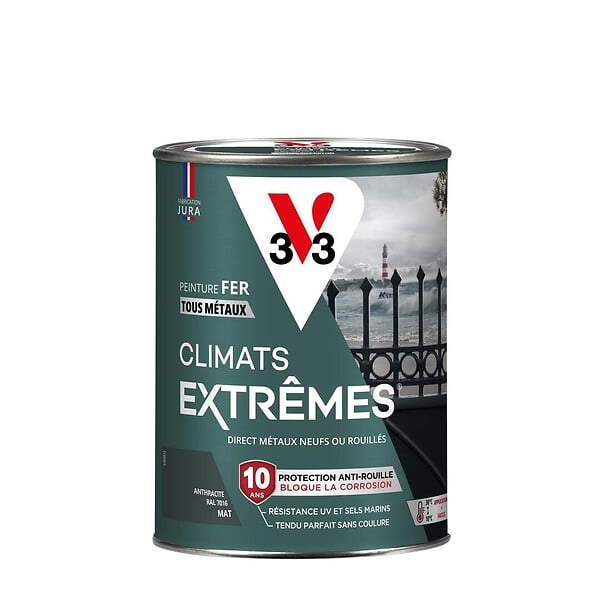 V33 PEINTURE - Peinture fer Climats extrêmes - Anthracite Mat - 1.5L - large
