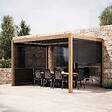 OVIALA - Pergola bioclimatique autoportée motorisée éclairée 3x4m et 2 stores - Kavala - vignette