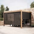 OVIALA - Pergola bioclimatique autoportée motorisée éclairée 3x4m et 2 stores - Kavala - vignette