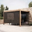 OVIALA - Pergola bioclimatique adossée 3x4m et 1 store bois gris - Oia - vignette