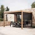 OVIALA - Pergola bioclimatique autoportée et motorisée éclairée 3x4m et 1 store - Kavala - vignette