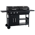 VIDAXL - vidaXL Barbecue gril combo à gaz et au charbon avec 3 brûleurs - vignette