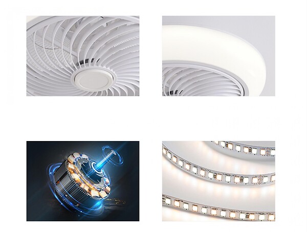 PURLINE - Ventilateur Lampe LED avec grille - large