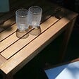 OVIALA - Table bistrot carrée en bois d'eucalyptus - Sete - vignette