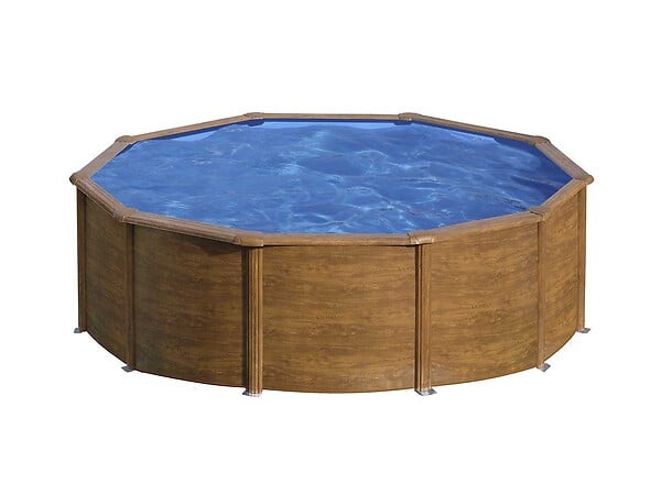 GRE - Piscine acier aspect bois Sicilia ronde 3,20 x 1,22 m - Gré - large
