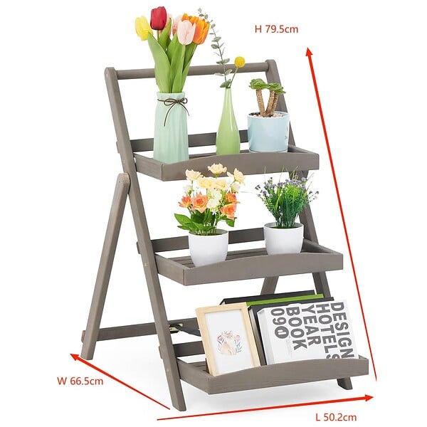 WERKAPRO - Étagère de jardin en bois   66,5x50,2x79,5cm - large