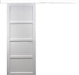 GD MENUISERIES - Porte Coulissante Tamera blanc 4 panneaux H204 x L73 cm, Rail Alu bandeau blanc - vignette