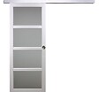 GD MENUISERIES - Porte Coulissante Tana blanc Vitrée H204 x L73 cm, Rail Alu, Coquilles - vignette