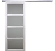 GD MENUISERIES - Porte Coulissante Tana blanc Vitrée H204 x L73 cm, Rail Alu - vignette