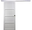 GD MENUISERIES - Porte Coulissante Tamera blanc 4 panneaux H204 x L93 cm, Rail Alu, Coquilles - vignette