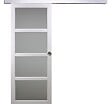 GD MENUISERIES - Porte Coulissante Tana blanc Vitrée H204 x L93 cm, Rail Alu, Coquilles - vignette