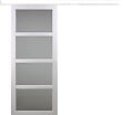 GD MENUISERIES - Porte Coulissante Tana blanc Vitrée H204 x L73 cm, Rail Alu bandeau blanc - vignette