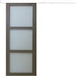 GD MENUISERIES - Porte Coulissante Gris Taupe RAL 7006 Vitrée H204 x L83 cm, rail alu blanc - vignette
