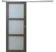 GD MENUISERIES - Porte Coulissante Gris Taupe RAL 7006 Vitrée H204 x L83 cm, Rail Alu, Coquilles - vignette
