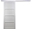 GD MENUISERIES - Porte Coulissante Tamera blanc 4 panneaux H204 x L63 cm, Rail Alu - vignette