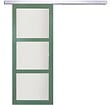 GD MENUISERIES - Porte Coulissante Vert Sauge RAL 6021 Vitrée H204 x L73 cm, rail alu - vignette