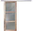 GD MENUISERIES - Porte Coulissante bois Frake Vitrée H204 x L73 cm, rail alu, coquilles - vignette