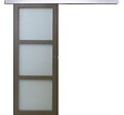 GD MENUISERIES - Porte Coulissante Gris Taupe RAL 7006 Vitrée H204 x L83 cm, rail alu - vignette