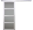 GD MENUISERIES - Porte Coulissante Tana blanc Vitrée H204 x L63 cm, Rail Alu - vignette