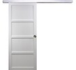 GD MENUISERIES - Porte Coulissante Tamera blanc 4 panneaux H204 x L73 cm, Rail Alu, Coquilles - vignette