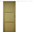 GD MENUISERIES - Porte Coulissante bois Ayous 3 Panneaux H204 x L93 cm, Rail alu Bandeau Blanc, coquilles - vignette