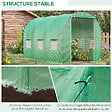 OUTSUNNY - Serre de jardin tunnel surface sol 6 m² 3L x 2l x 2H m châssis tubulaire renforcé porte zippée 6 fenêtres enroulables vert - vignette