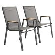 OVIALA - Lot de 2 chaises de jardin en aluminium et textilène - Savannah - vignette