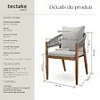 TECTAKE - 4 Places chaise de jardin bois d'acacia massif résistante aux intempéries rope design grège 59 x 58 x 76,5 cm - vignette