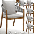 TECTAKE - Chaise de jardin MANACOR au design corde grège - vignette