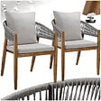 TECTAKE - Chaise de jardin MANACOR au design corde grège - vignette
