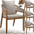 TECTAKE - Chaise de jardin MANACOR au design corde sable - vignette
