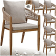 TECTAKE - Chaise de jardin MANACOR au design corde sable - vignette
