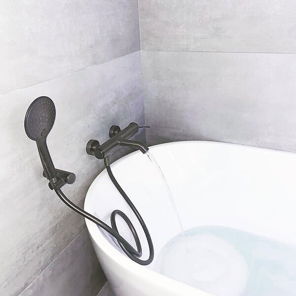 ESSEBAGNO - Luisa mitigeur bain-douche mécanique gris gun métal - large