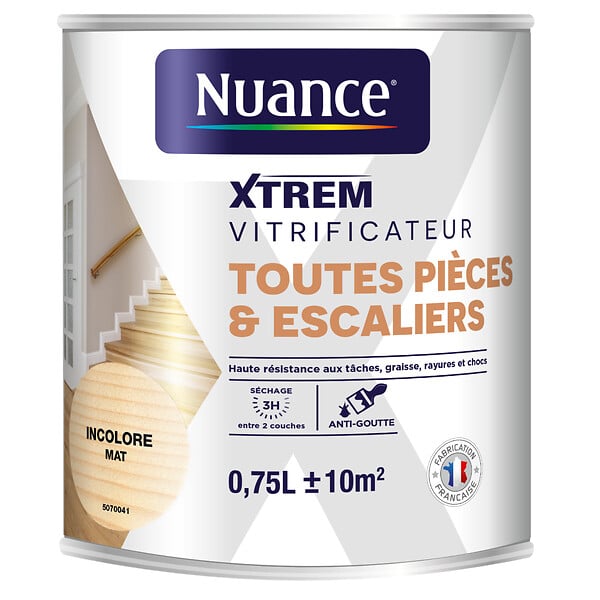 NUANCE - Vitrificateur résistance extrême - Incolore mat - 0,75 L - large