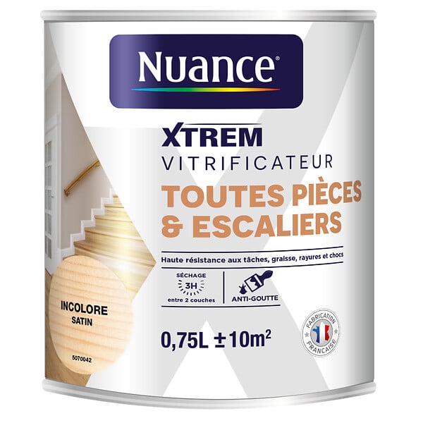 NUANCE - Vitrificateur résistance extrême incolore satin 0,75 L - large