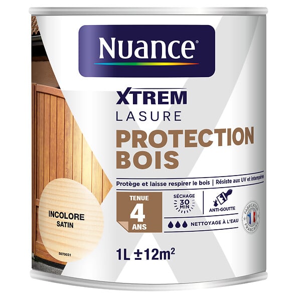 NUANCE - Lasure protection classique 4 ans incolore 1 L - large