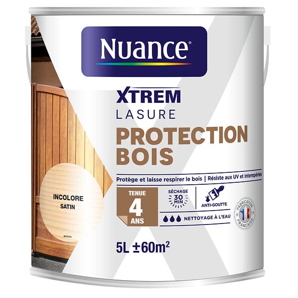 NUANCE - Lasure protection classique 4 ans incolore 5 L - large