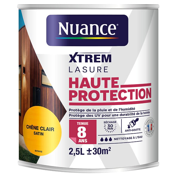 NUANCE - Lasure haute protection 8 ans chêne clair 2,5 L - large