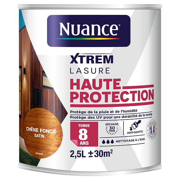 NUANCE - Lasure haute protection 8 ans chêne foncé 2,5 L - large
