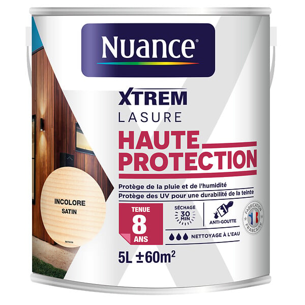 NUANCE - Lasure haute protection 8 ans incolore 5 L - large