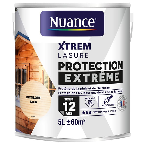 NUANCE - Lasure protection extrême 12 ans incolore 5 L - large