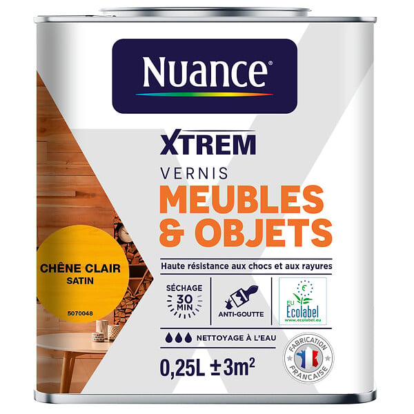 NUANCE - Vernis meubles et objets chêne clair satin 0,25 L - large