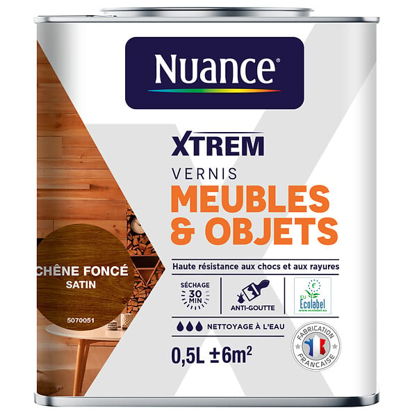 NUANCE - Vernis meubles et objets chêne foncé satin 0,5 L - large