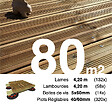TERRASSEENBOIS - Kit complet terrasse Pin autoclave Marron pour 80 m², Lames 4,2 m, lambourdes 4,2 m, plots réglables et visserie Inox. - vignette