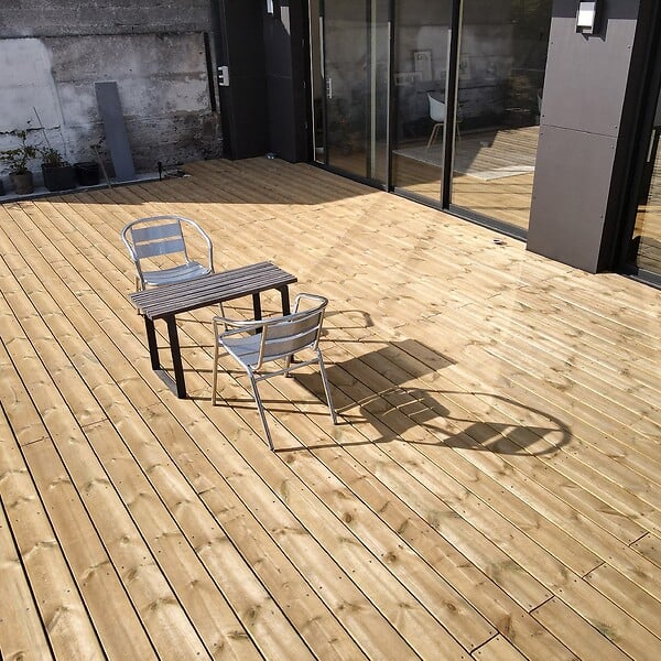 TERRASSEENBOIS - Planches de terrasse Pin autoclave Vert pour 40 m², Longueur 3,3 m. - large