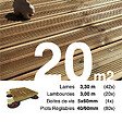 TERRASSEENBOIS - Kit complet terrasse Pin autoclave Marron pour 20 m², Lames 3,3 m, lambourdes 3 m, plots réglables et visserie Inox. - vignette