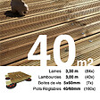 TERRASSEENBOIS - Kit complet terrasse Pin autoclave Marron pour 40 m², Lames 3,3 m, lambourdes 3 m, plots réglables et visserie Inox. - vignette